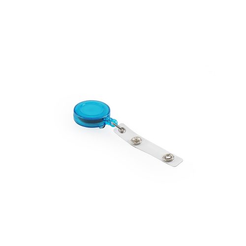 Névjegykitűzőhöz akasztós tartó, kék kihúzható kerek 60cm, zsinórral, patentos Bluering®