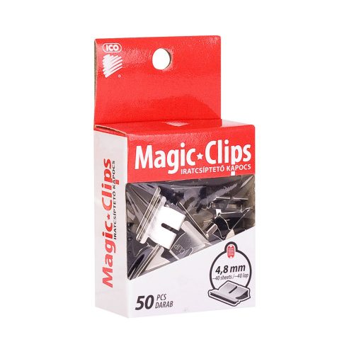 Iratcsíptető fűzőkapocs 4,8mm, 50 db/doboz, Ico Magic clipper